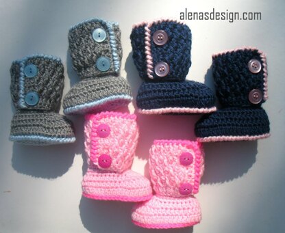Two-Button Baby Booties Set