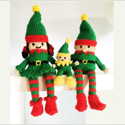 Elf family, soft toys - knitting pattern