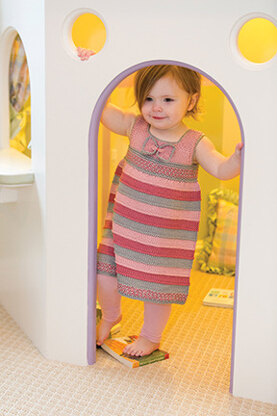 Little Bow Peep Striped Dress & Headband in Tahki Yarns Cotton Classic