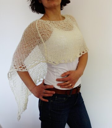 Lace Edge Assymmetrical Poncho