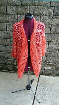 Grapefruit Lace Shrug