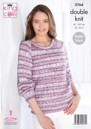 Sweater and Cardigan Knitted in King Cole Splash DK - 5764 - Downloadable PDF