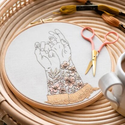 Stitch Happy Tattooed Arms Embroidery Kit - 7in