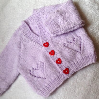 Hearts and Sparkle Baby cardigan