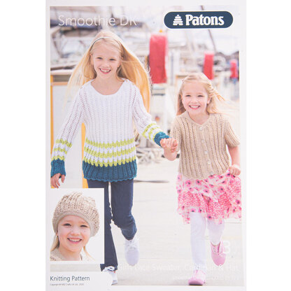 Sweater, Cardigan and Hat in Patons Smoothie DK - Leaflet