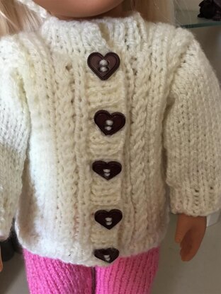 Aran Cardigan and Trousers set 18 inch doll