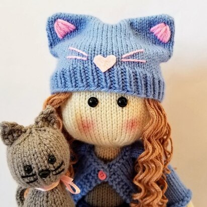 Katrina Knit Doll & Her Kitten