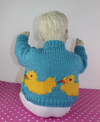 Baby and Toddler Bulky Rubber Duck Sweater Knitting pattern by