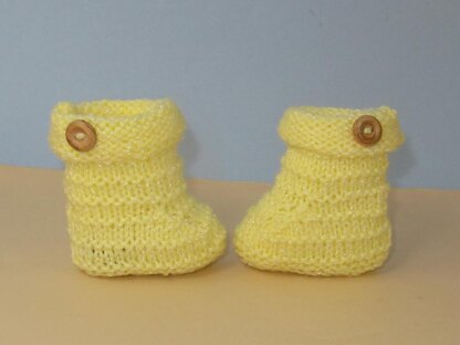 Easy Baby Stripey One Button Booties