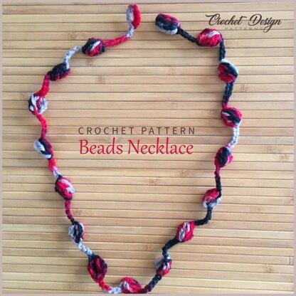 Beads necklace crochet pattern - bobble  necklace