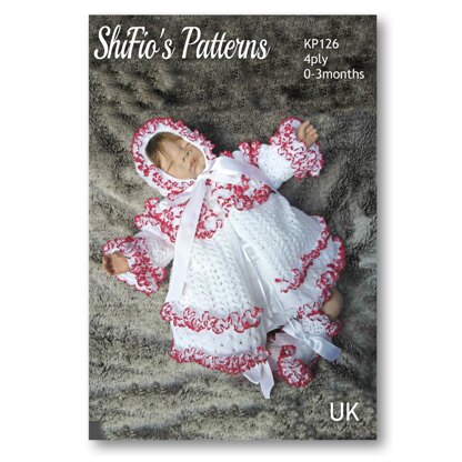Knitting Pattern baby jacket, hat and booties  #126