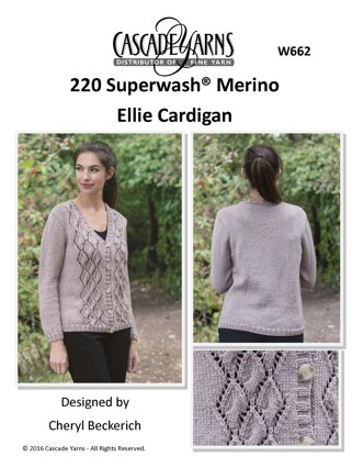 Cascade Yarns W662 Ellie Cardigan (Free)