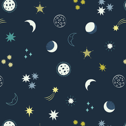 Lewis and Irene Small Things Glow - Night Sky On Dark Blue