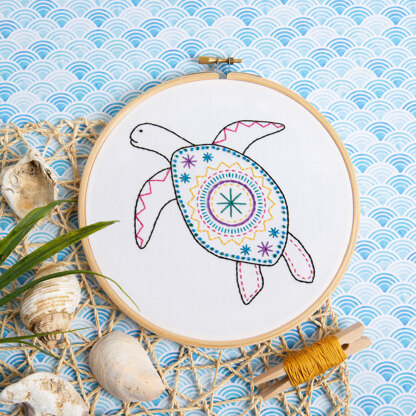 Hawthorn Handmade Turtle Contemporary Printed Embroidery Kit