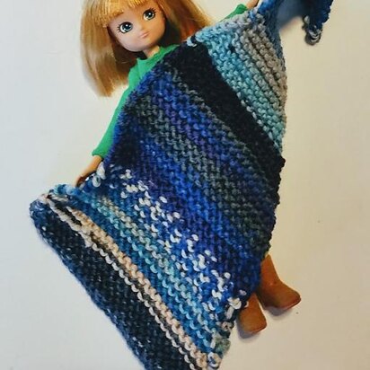 Small Doll wears Beadnell Wrap
