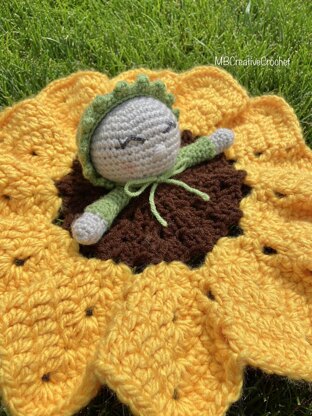 Sunflower dolly lovey blanket