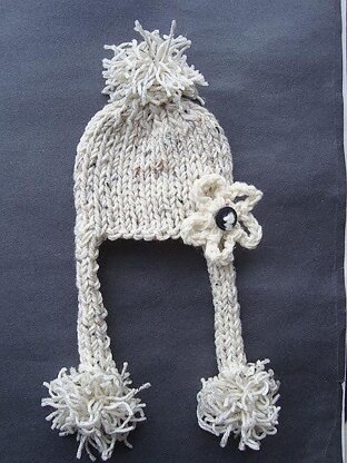 Oatmeal Unisex PomPom Hat by SweetPotatoPatterns