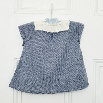 Square Neck Smock Top - Knitting Pattern for Babies in Debbie Bliss Baby Cashmerino