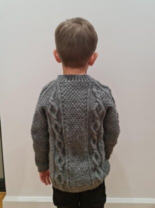 Moss stitch and cable boy's jumper / sweater