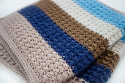 Farmhouse Even Moss Stitch Crochet Blanket