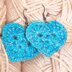 Mini Granny Square Heart Earrings