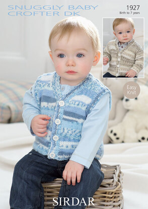 Cardigan and Waistcoat in Sirdar Snuggly Baby Crofter DK - 1927