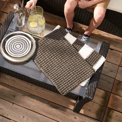 Knit Placemat in Bernat Maker Outdoor Stripes - Downloadable PDF