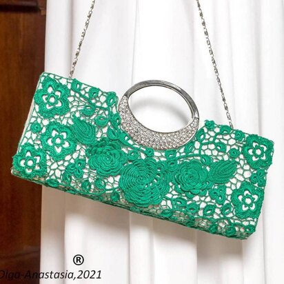 Lace emerald wedding bag