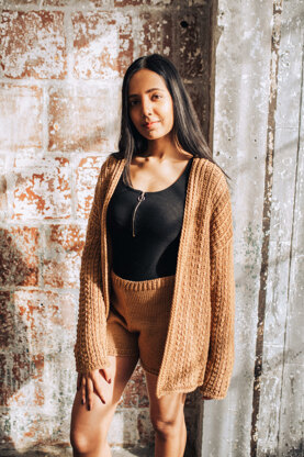 Emelio Cardigan in Lion Brand Basic Stitch Skein Tones - M20406 BSAP - Downloadable PDF