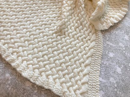 Wicker Basket-Weave Baby Blanket