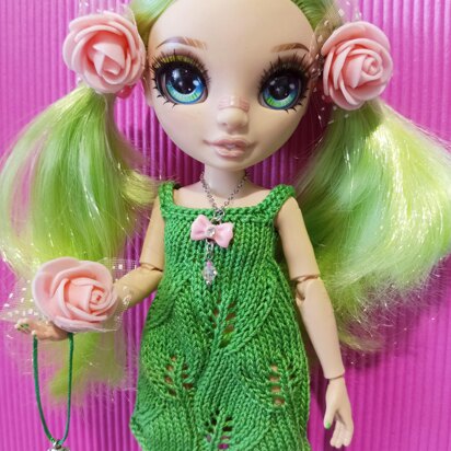 Dress "Spring leaves" for fashion Rainbow dolls