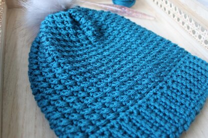 Free Textured Crochet Beanie For Women - Marta Hat Pattern - Blue Star  Crochet