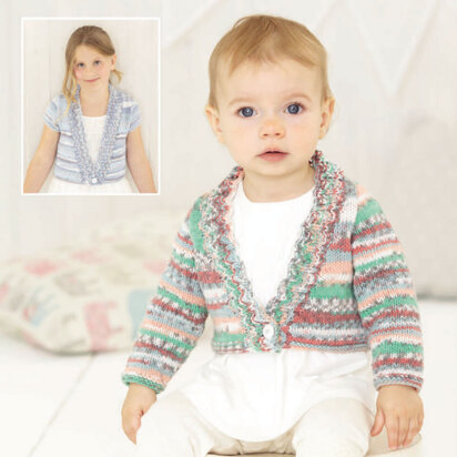 Long Sleeved and Short Sleeved Cardigans in Sirdar Snuggly Baby Crofter DK - 4756 - Downloadable PDF