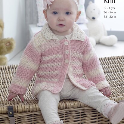 Sweater with Hood, Angel Top & Jacket in King Cole Drifter For Baby & Cottonsoft DK - 5158 - Downloadable PDF
