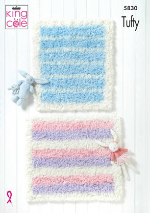 Blankets Knitted in King Cole Tufty - 5830 - Downloadable PDF