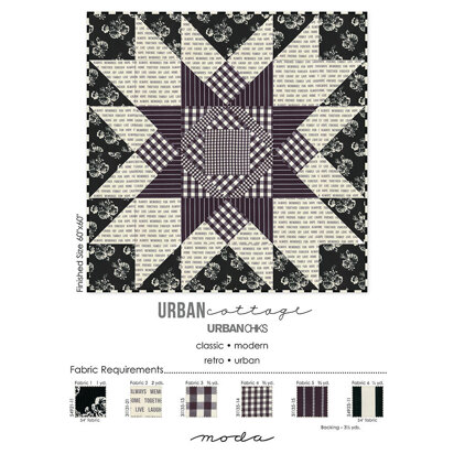 Moda Fabrics Urban Cottage Quilt - Downloadable PDF