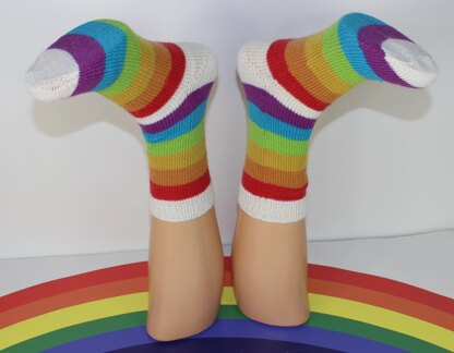 Mens Simple Rainbow Socks Circular