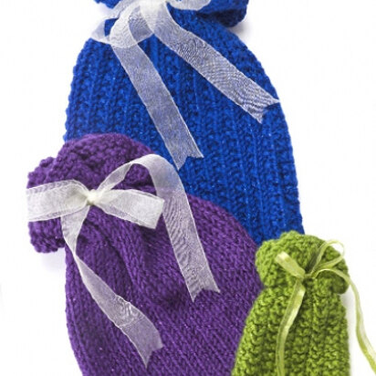 Knit Gift Bags in Caron Simply Soft Party - Downloadable PDF - knitting pattern