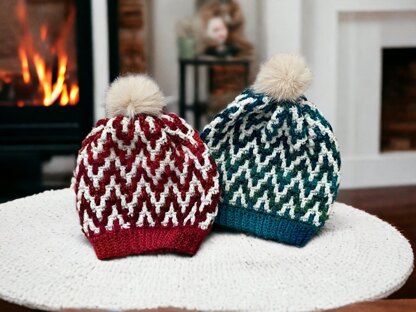 Chunky Mosaic Bobble Hat