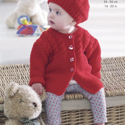 Jackets, Hats & Short Sleeved Cardigan in King Cole Aran - 4947 - Downloadable PDF