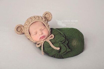 Ribbed Baby Bear Bonnet