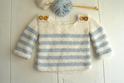 Easy baby jumper, breton-style, 0-24 months