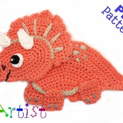 Triceratops Dino Applique