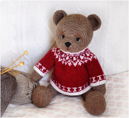 Teddy Bear Christmas Jumper Knitting pattern by ElvesWorld LoveCrafts