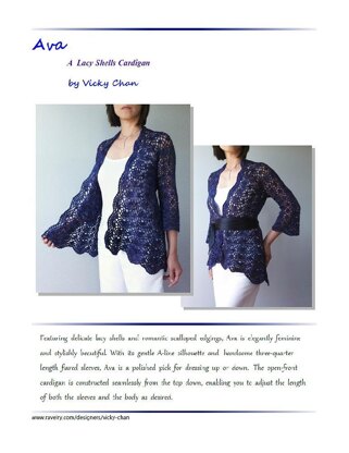 Ava - lacy shells cardigan