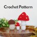 Mushrooms crochet pattern, Christmas tree ornaments, amigurumi food pattern