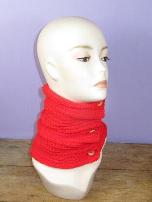 Sideways Fishermans Rib Stitch Button Up Cowl / Snood