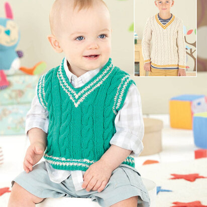 Boys Sweater and Baby Tank Top in Sirdar Snuggly DK - 4529 - Downloadable PDF