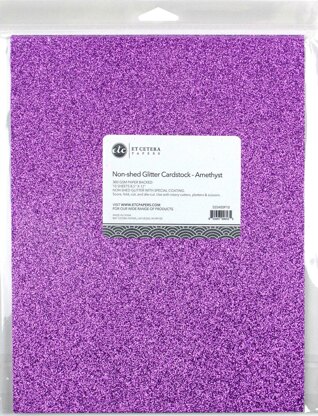 Arc Crafts ETC Papers Non-Shed Glitter Cardstock 8.5"X11" 10/Pkg - Amethyst