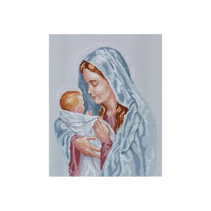 Janlynn Counted Cross Stitch Kit 12in x 15in - The Blessed Mother (14 Count)